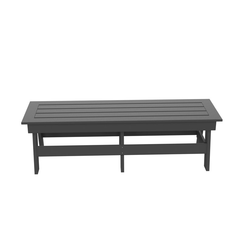 Banc de salle à manger d'extérieur en PEHD 60 po, Noir