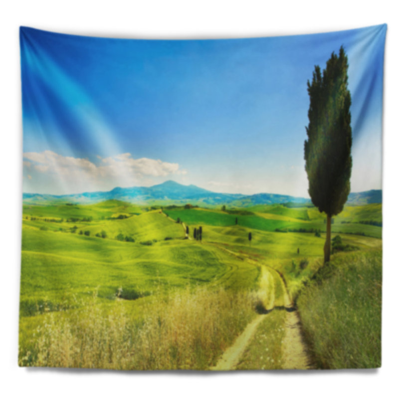 Paysage, paysage, campagne, tapisserie, H 50 po x l 60 po
