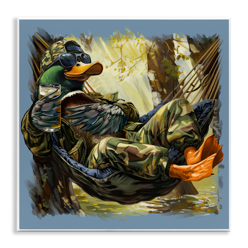 Plaque murale hamac colvert en camouflage, design par Jim Baldwin