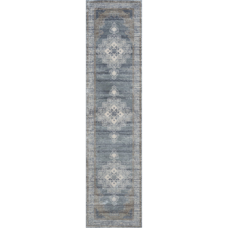 Tapis tissé à la machine Don Ocean, Tapis de couloir 2 pi 6 po x 10 pi