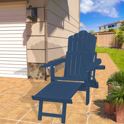 Chaise Adirondack, chaise de patio Adirondack résistante aux intempéries avec porte-gobelet