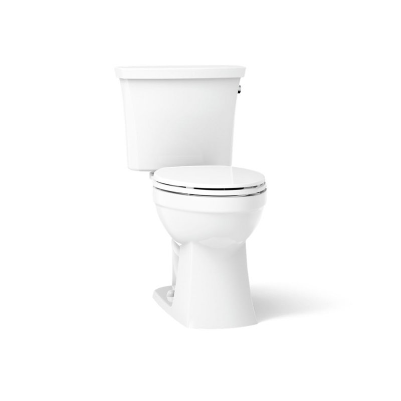 Toilette allongée deux pièces Kelston, Blanc, Côté droit