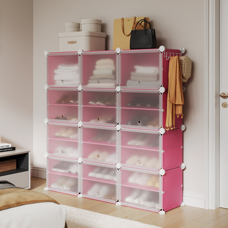 48 Pair Shoe Rack, Pink