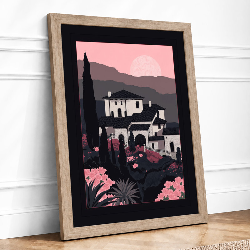 Mediterranean Villa Art Deco - Print, A1 - 84.1 x 59.4 cm, Oak