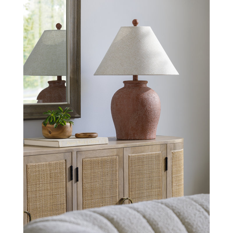 Arthena Ceramic Table Lamp, Beige