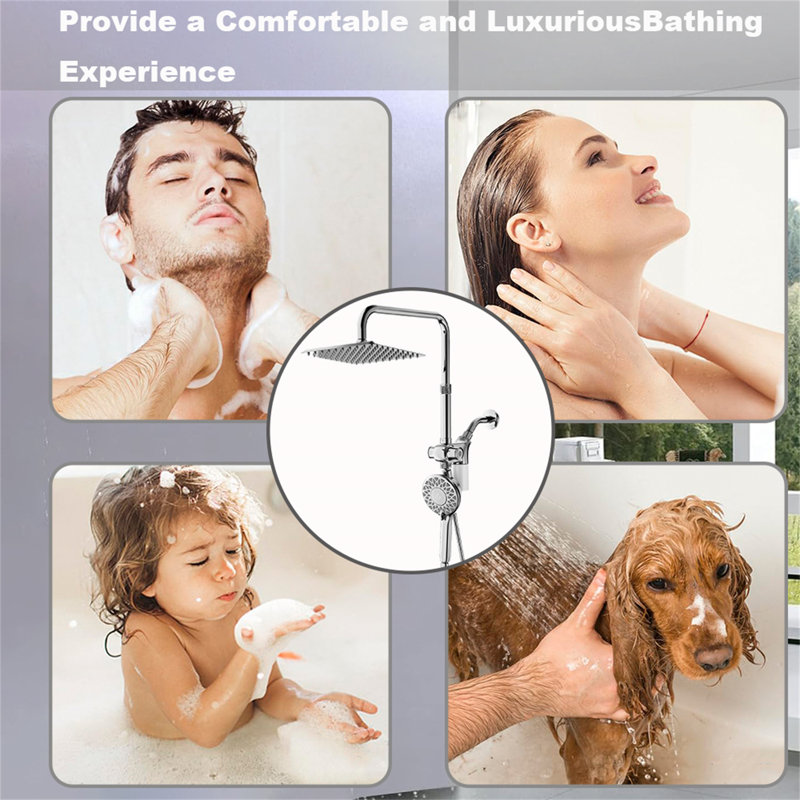 Dual Filter Shower System With Magnetic Handheld Spray – High Pressure Hard Water Filter Shower Head & Adjustable Rainfall Combo