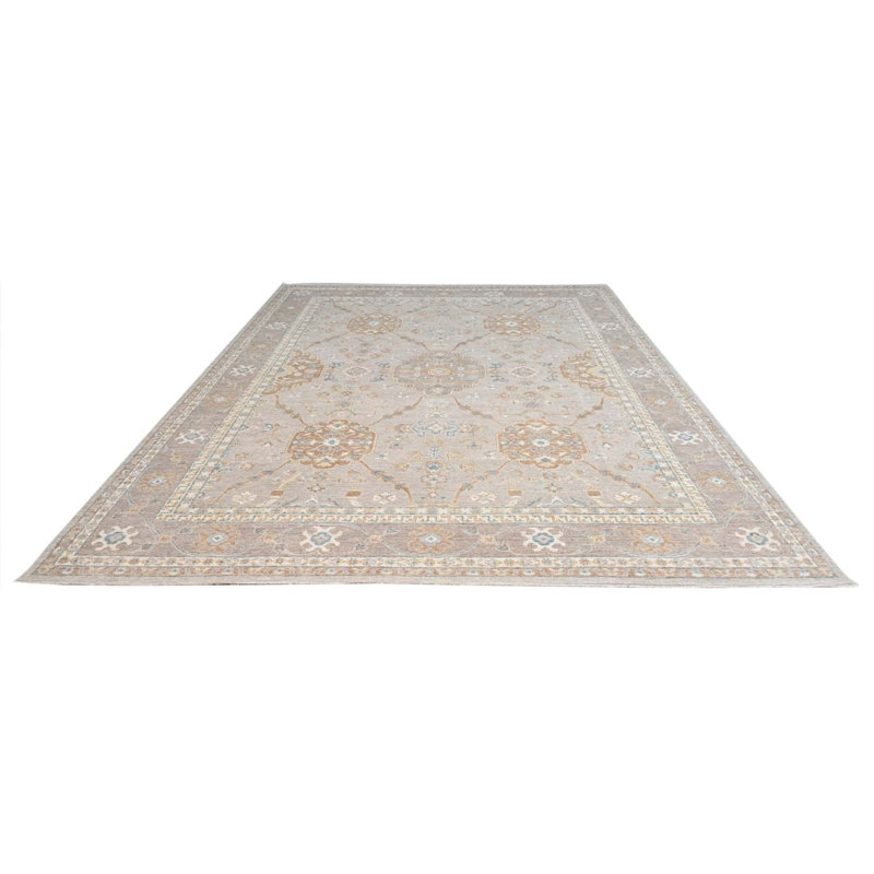 Oushak Collection, Transitional Hand Knotted Wool Oriental Area Rug in Gray