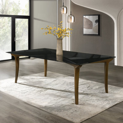 Table de salle à manger Danzel avec plateau en verre