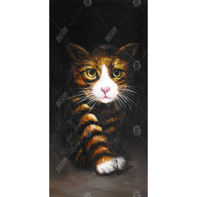 Discreet cat - 15.75"x31.50" Desk mat