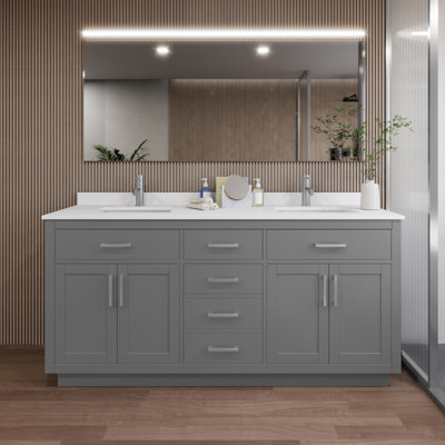 Beckett TK 72'' Double Bathroom Vanity with Cultured Marble Top