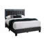 Structure de lit double 1 pièce de style moderne en tissu de laine gris anthracite revêtu de tissu d'ameublement capitonné avec éclairage à DEL et mobilier de chambre à coucher-108656681