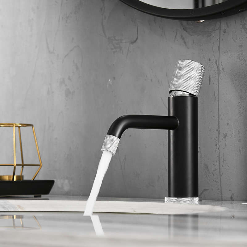 Robinet de lavabo en laiton - Noir et nickel