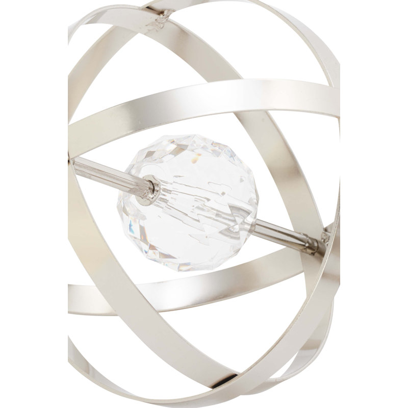 3 Piece Metal Geometric Sculpture Set, Silver