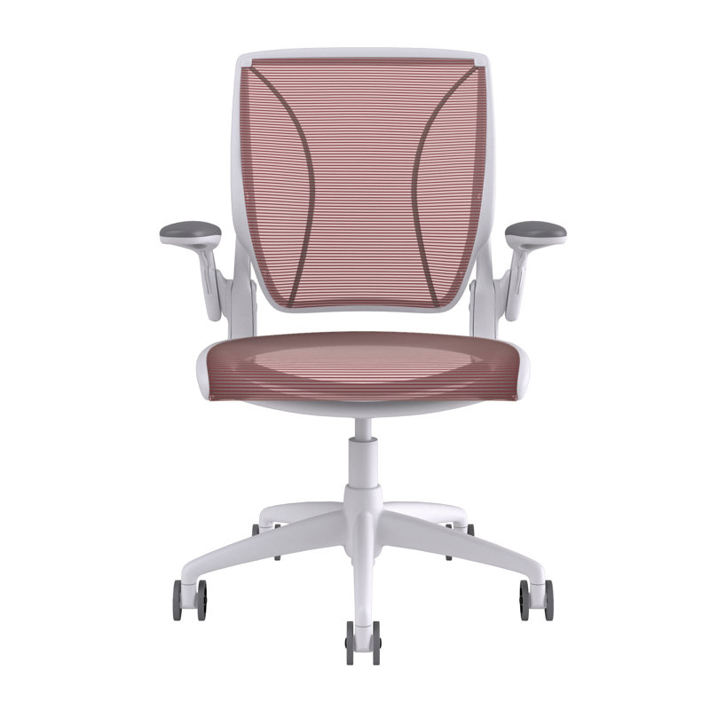 World Mesh Task Chair, Adjustable, White, White