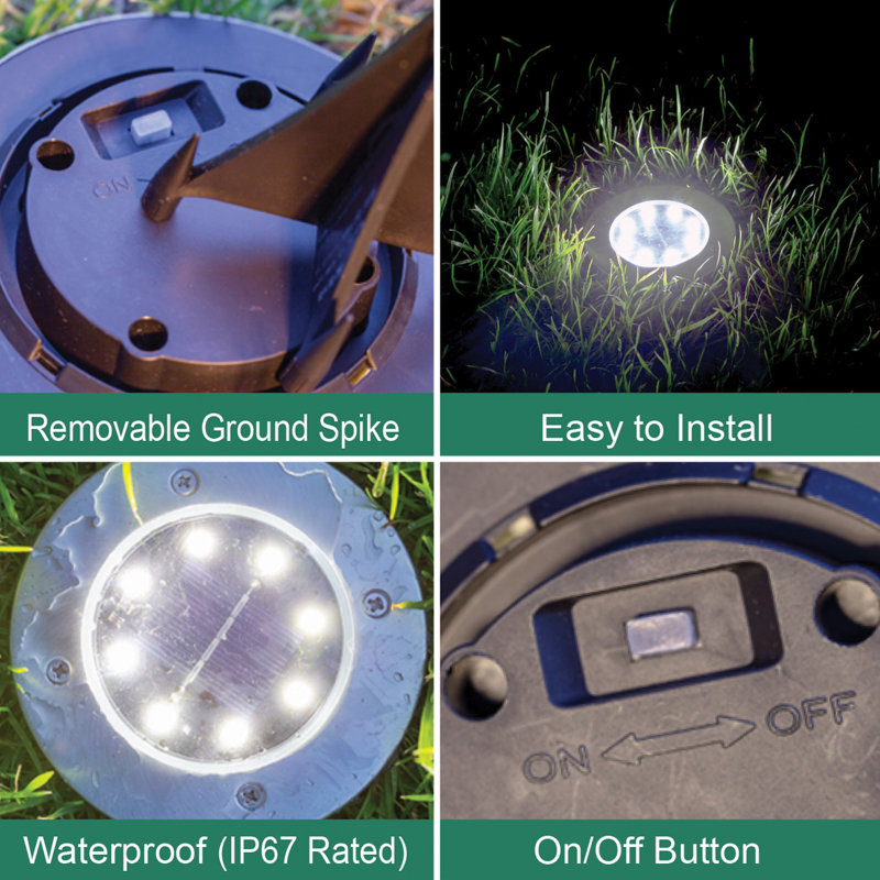 Silver Low Voltage Solar Powered Integrated LED Pathway Light Pack