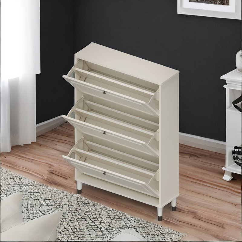 3 Flip Drawers Shoe Cabinet