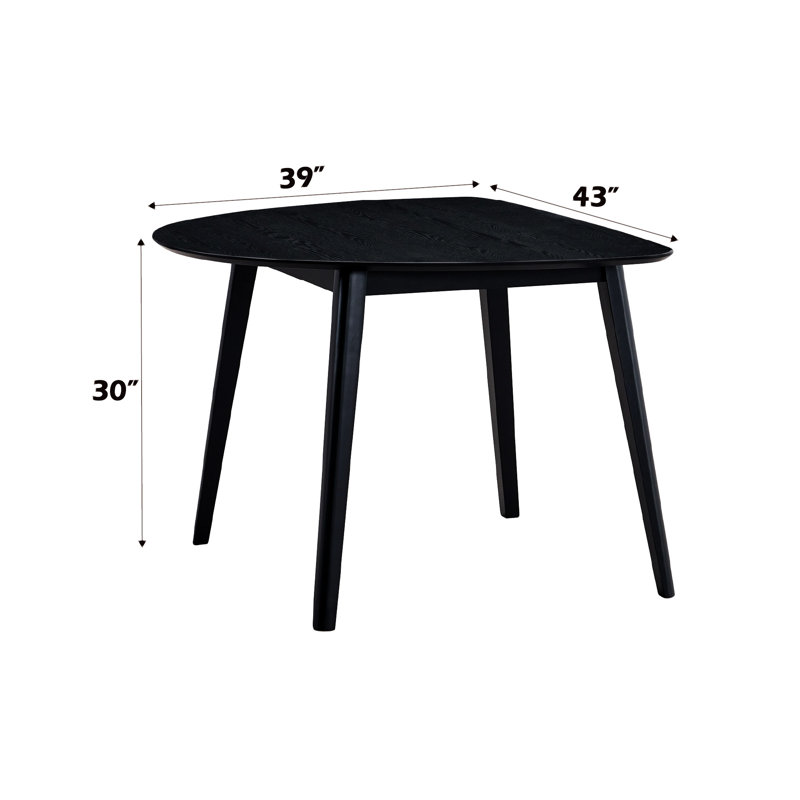 Table de salle à manger à finition noire véritable, chaises non incluses, table de cuisine, table de salle à manger