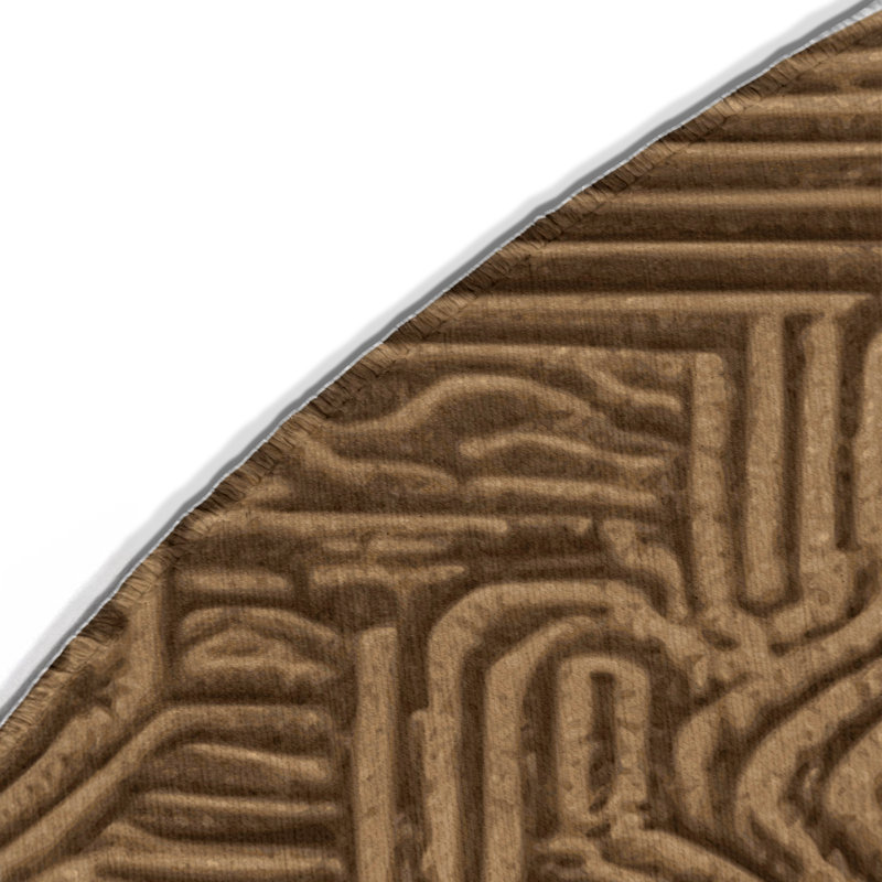 Tapis turc intérieur et extérieur brun, Rond 5 pi
