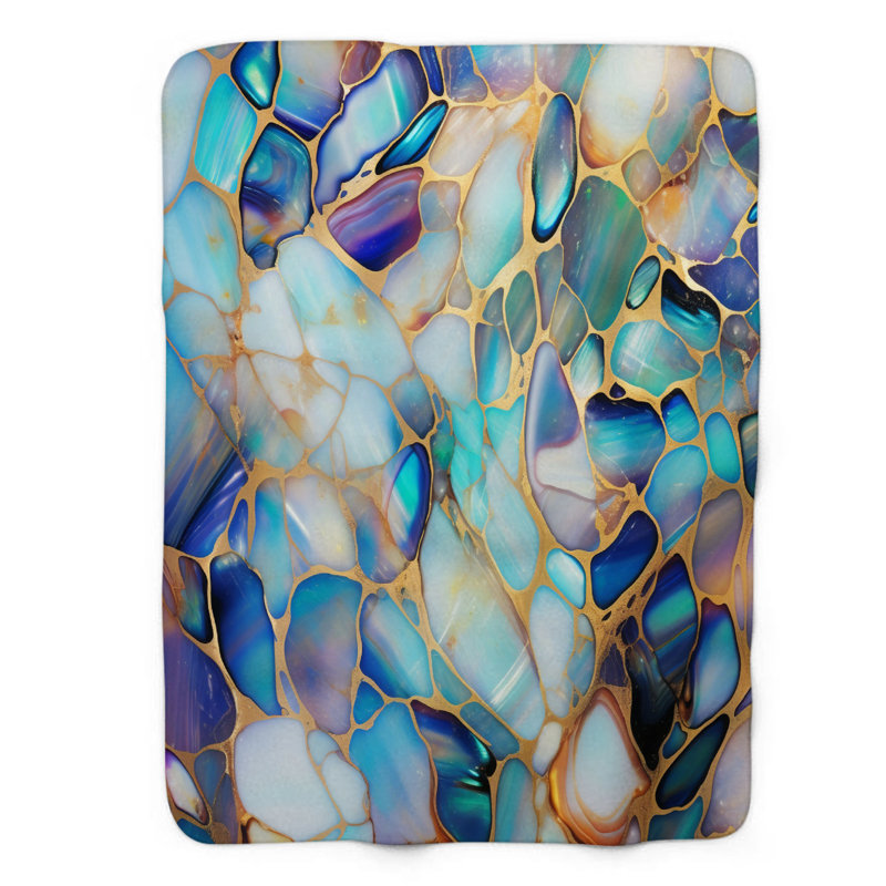 Motif de balise maritime - 1 pièce Sherpa Premium, L 50 po x L 60 po, Motifs de prisme opalescent