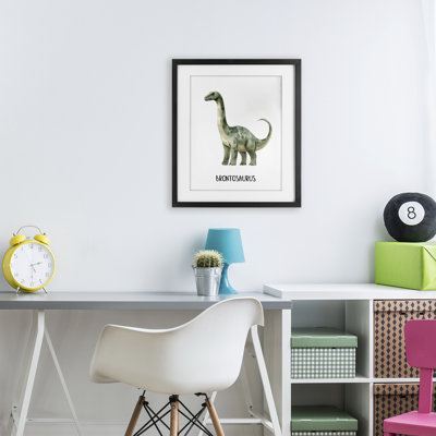 «Meet The Brontosaurus», reproduction d'art sous verre encadrée par Christine Simpson Art