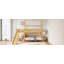 Lit superposé en forme de maison avec glissière intégrée, escalier de rangement, options de placement double, fabrication sans bruit.-74810037-74810039