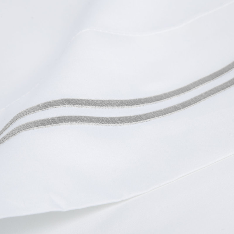 Benin Embroidered 1000 Thread Count 55% Cotton / 45% Polyester Sheet Set, Gray