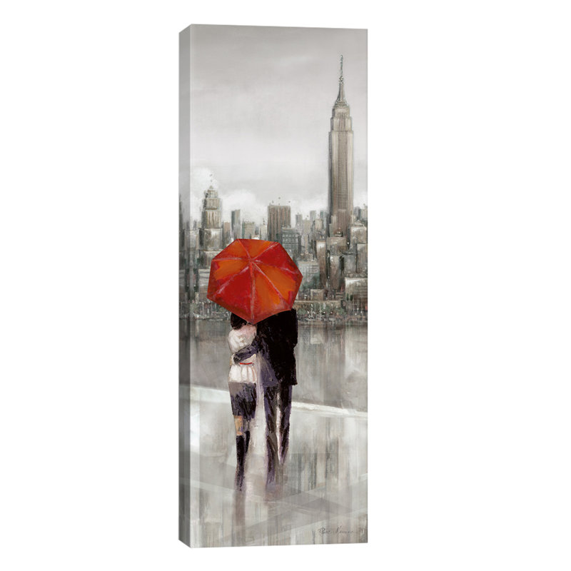 New York Stroll by Ruane Manning - No Frame Panoramic Painting on Canvas, 30.48 cm H x 91.44 cm W x 1.91 cm D