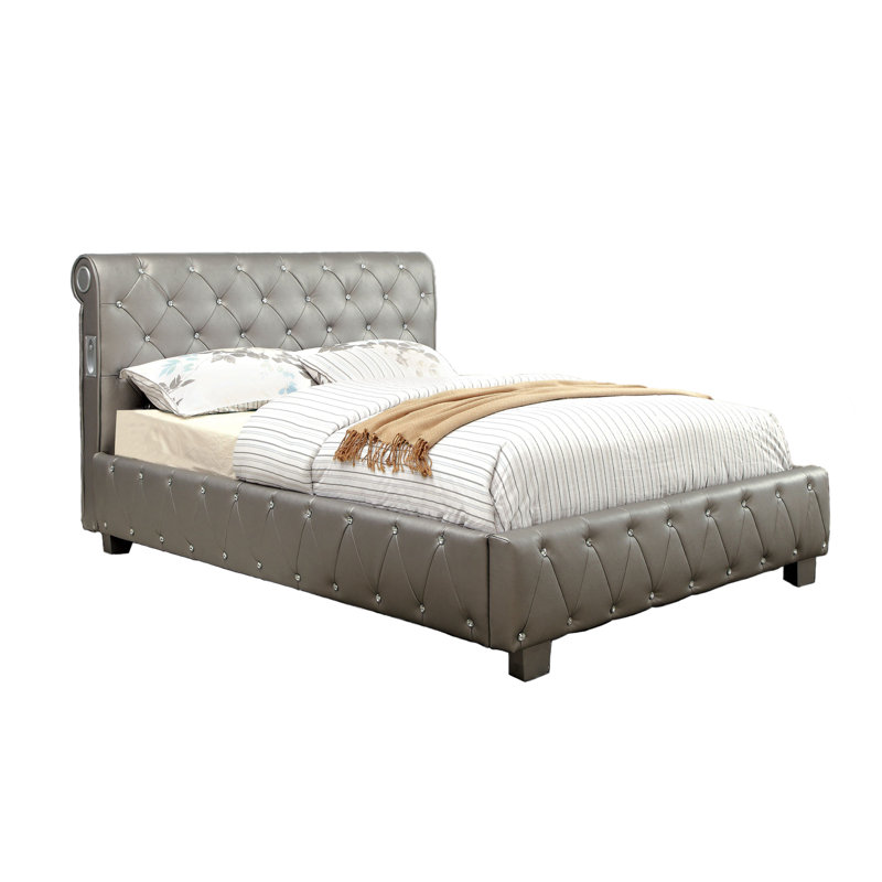 Lit plateforme en similicuir Josannah