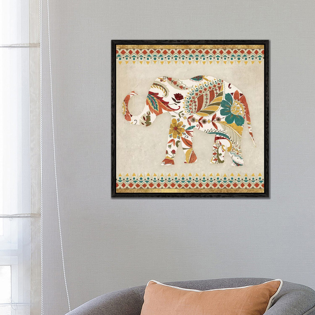 Boho Elephant II von Wild Apple Portfolio - Galerie- Giclée auf Leinwand