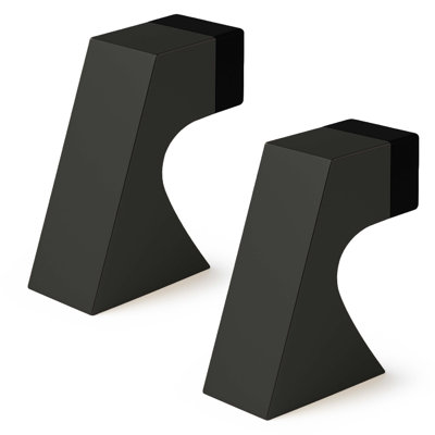 Butoir de porte courbé Mega Handles, protecteurs muraux de boutons de porte, butoir de porte avec quincaillerie de fixation incluse - noir mat