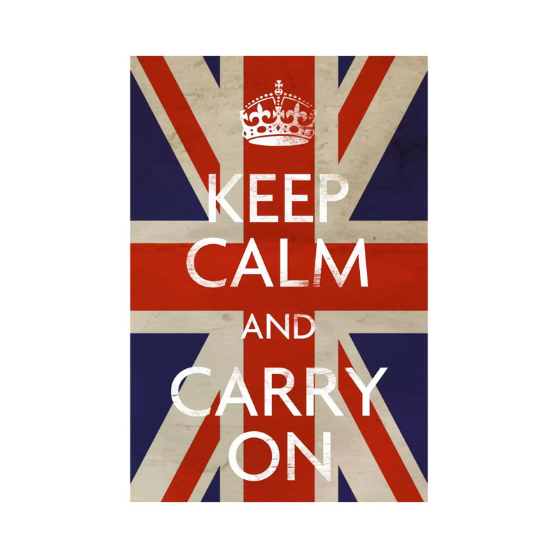 Keep Calm & Carry On (British Flag) - Wrapped Canvas Print, 20.32 cm H x 30.48 cm W