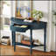Console Farmhouse en demi-lune avec tiroir et tablette - Décoration rustique pour les entrées et les salons-35595264