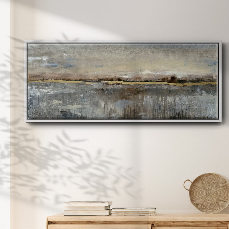 Abstrait marais, H 24 po x l 60 po x P 1,5 po, Blanc