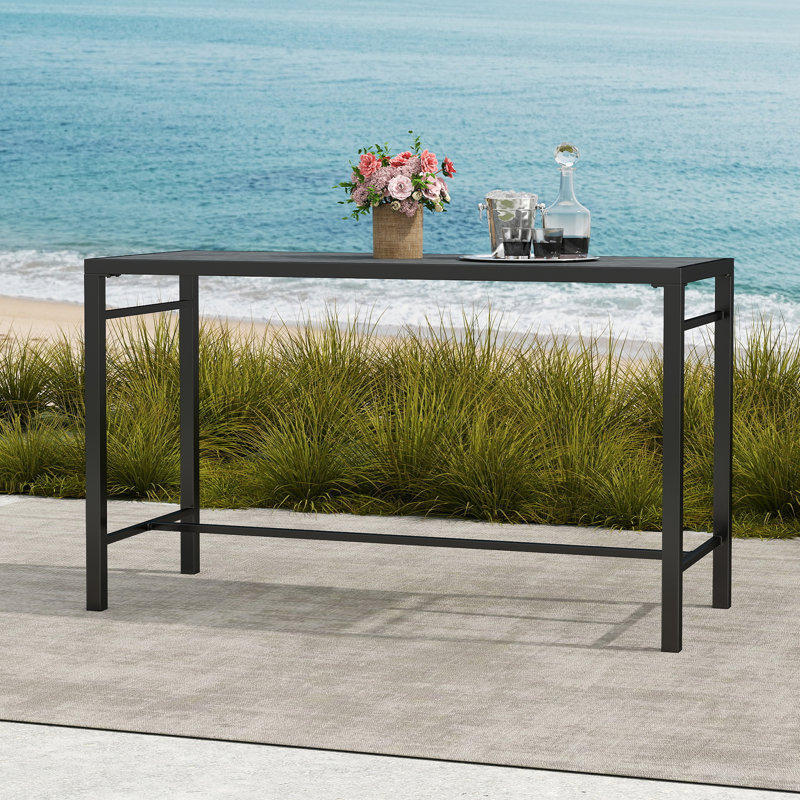 Table d'appoint de patio pour l'extérieur, Noir