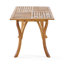 Ensemble de salle à manger d'extérieur Celia pour 6 personnes, style côtier moderne, en bois d'acacia, avec chaises à accoudoirs tressés, coussins et table à lattes à pieds incurvés.