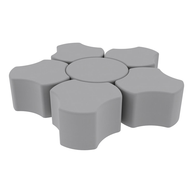 Repose-pieds rembourré Pro Series, paquet de 6, 18" H x 32.5" W x 30.5" D, Gris