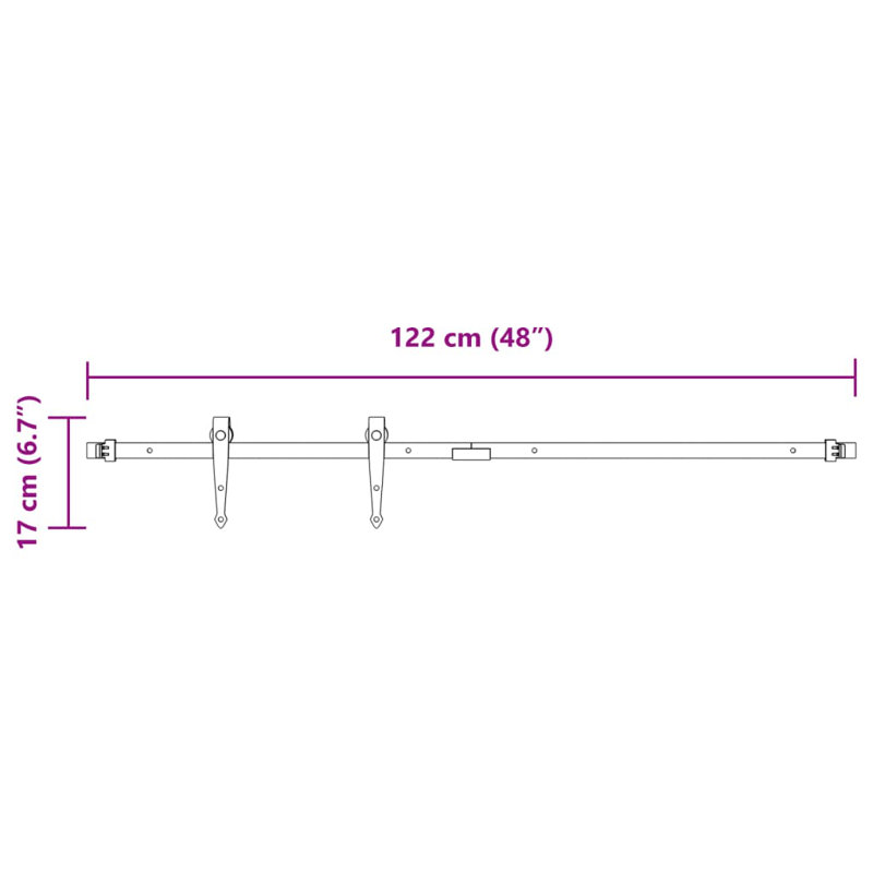 Grizelda Barn Door Hardware Kit, 122cm
