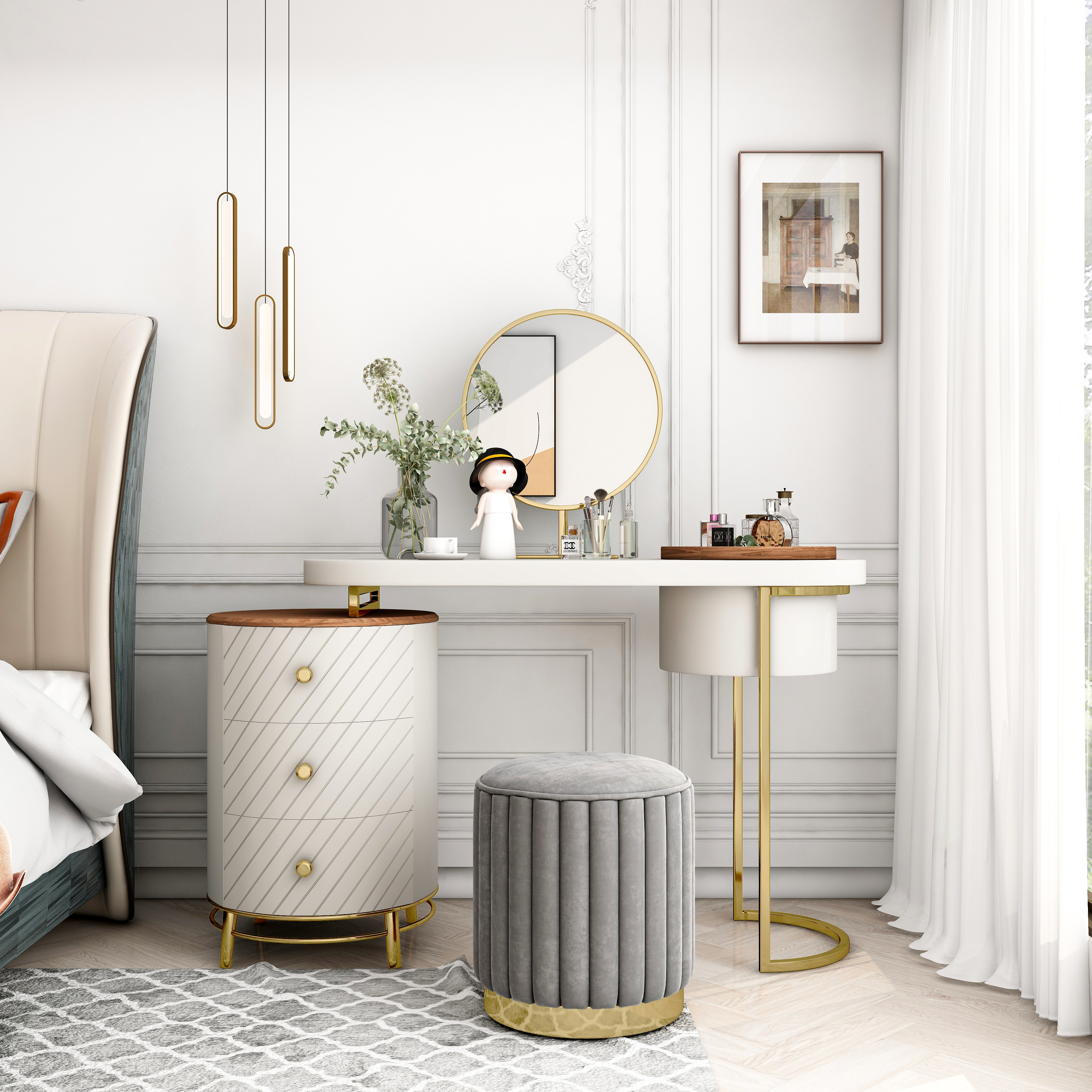 Modern Luxury Dressing Table Bedroom Furniture Nordic Vanity Home Dressers  For Bedroom Bedside Table Storage Side Cabinet - Dressers - AliExpress