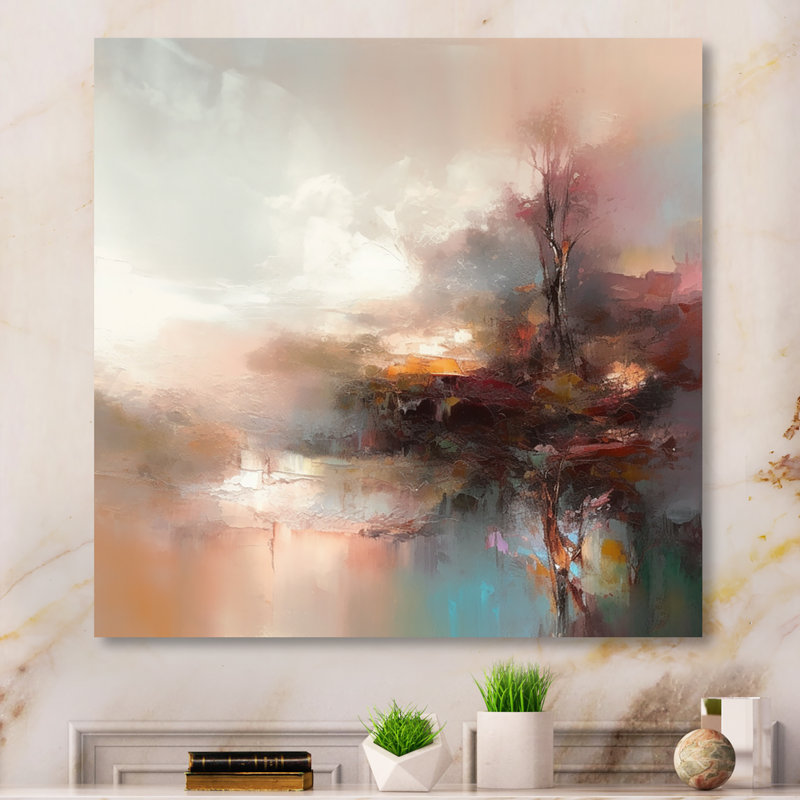 «Brown Abstracted Nature IV», art mural abstrait, H 30 po x l 30 po x P 1 po, Toile tendue