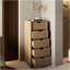 Grande commode étroite Basilea, système coulissant, cinq tiroirs, chêne naturel-501505559