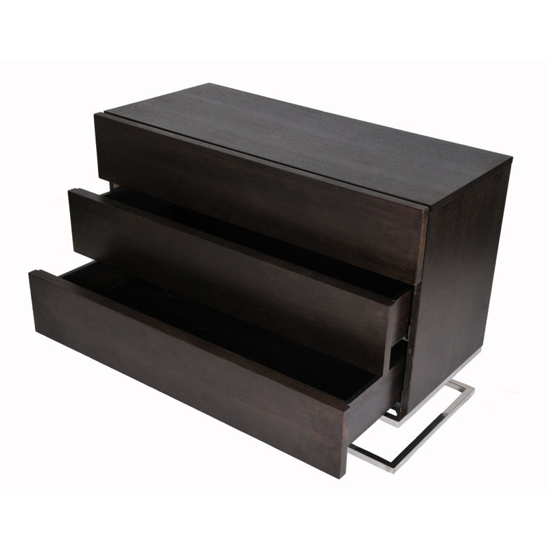 Buffet pour commode / buffet à 3 tiroirs Pangea Home Modern, Espresso
