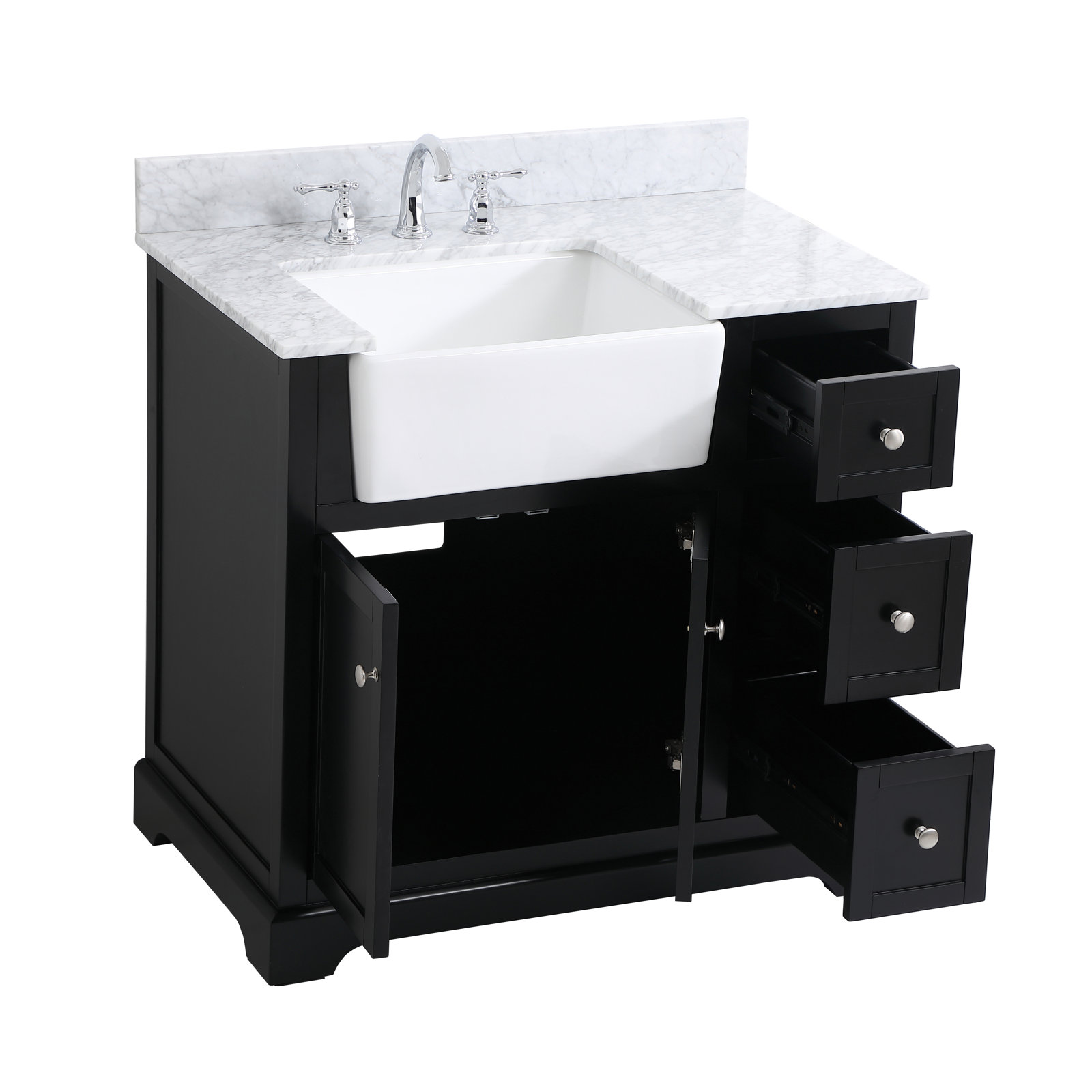 Pardue 36'' Single Bathroom Vanity, Black