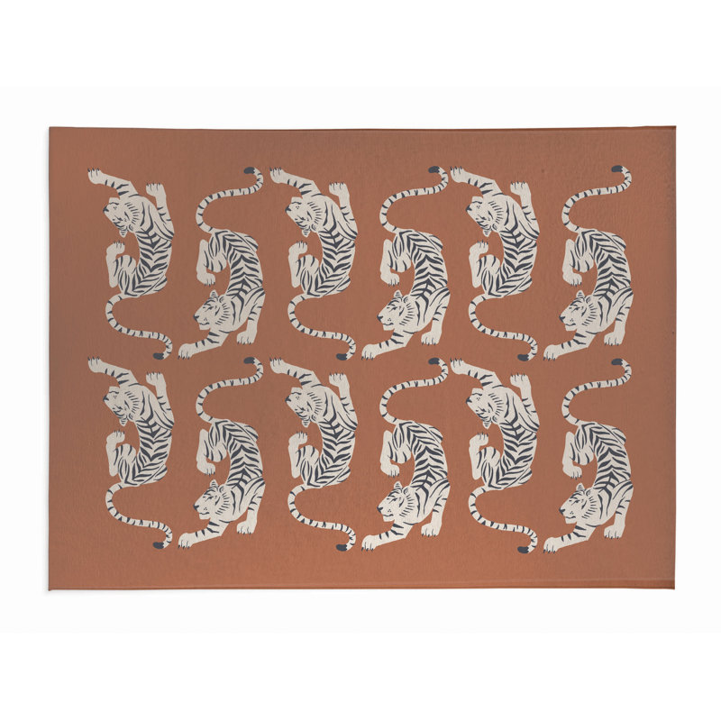 Hey Tiger Pet Placemat, Terracotta, 0.08" H x 24" W x 36" D