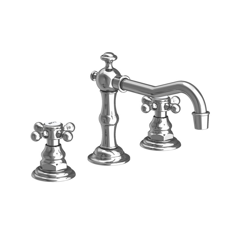 Chesterfield Widespread Bathroom Faucet with Drain Assembly, Polished Chrome