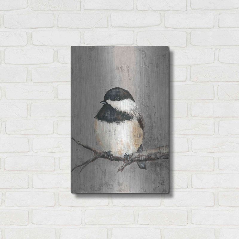 «Winter Bird IV» par Jade Reynolds - Reproduction sans cadre sur métal, H 24 po x l 16 po x P 0,13 po