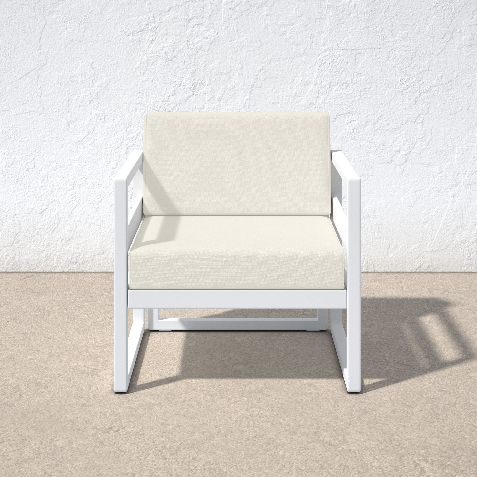 Lane Outdoor Lounge Chair, White, Natural