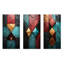 Carreaux de chevron bleu et rouge Elegance I - ensemble de 3 reproductions d'art abstrait-1655304673-1655304675