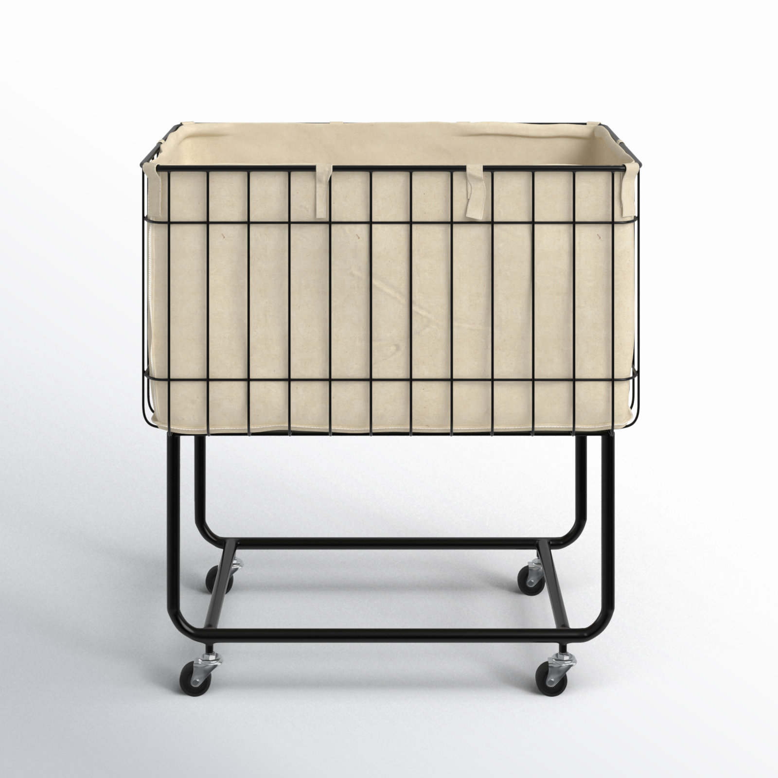 Wire Basket Rolling Laundry Cart