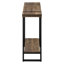 Console moderne - fini brun aspect bois récupéré, pieds en métal noir, rangement supplémentaire, 46,12 x 12 32 po pour cadre de hall d'entrée, tablette fixe, longue, assemblage requis