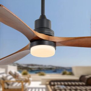 52'' Kemp 3 - Blade LED Standard Ceiling Fan with Remote Control and Light Kit Included